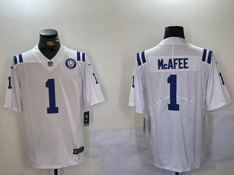 Men Indianapolis Colts #1 Mcafee White Second generation 2024 Nike Limited NFL Jersey style 2